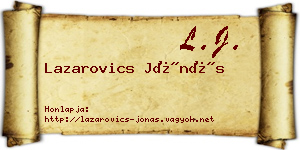 Lazarovics Jónás névjegykártya